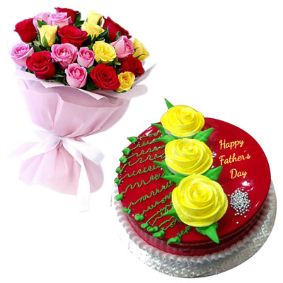 "Strawberry Gel Cake -1 kg, Flower Arrangement - Click here to View more details about this Product